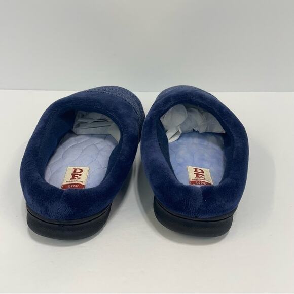 DF by Dearfoams Chenille slippers navy blue women’s size large 9-10 - Picture 7 of 9
